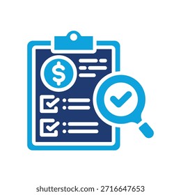 Ilustração de vetor misto de ícone de auditoria
