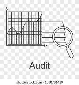 Audit  icon on transparency background. Creative idea design. Line vector illustration for presentation, mobile app, brochure or web page.