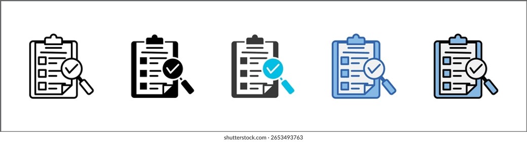 Paquete de iconos de auditoría Ilustración multiestilo