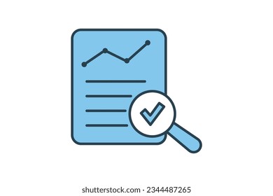 audit Icon. Icon related to survey. flat line icon style. Simple vector design editable