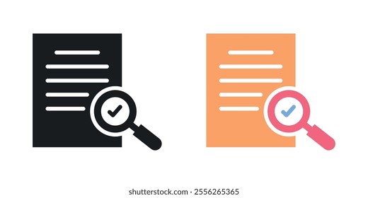 Audit icon set in black and colored versions.