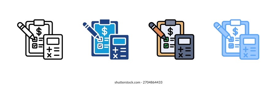 Conjunto de iconos de auditoría colección de estilos múltiples
