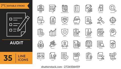 Audit icon set. Vector illustration	
