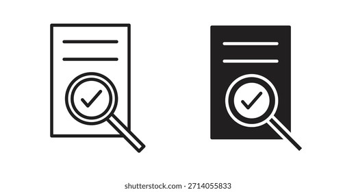 Projetos de vetor de silhueta de ícone de auditoria. Traçados editáveis