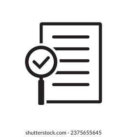 Audit icon. Simple element from audit collection. Document icon with magnifying glass and check mark. Filled Audit icon for templates, infographics and more.