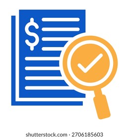 Icono de auditoría Ilustración vectorial de diseño de color sólido