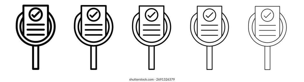 Ícone Auditoria. Coleção de ícones de linha fina para interface do usuário da Web.