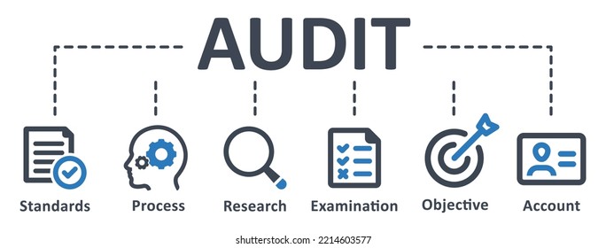 Audit icon - vector illustration . audit, standard, research, process, examination, objective, account, quality, infographic, template, presentation, concept, banner, pictogram, icon set, icons .