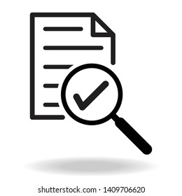 Audit Icon Vector.magnifying Glass Like Check Assess. Scrutiny Plan, Verify Service Critique Process And Annual Examination Concept. 