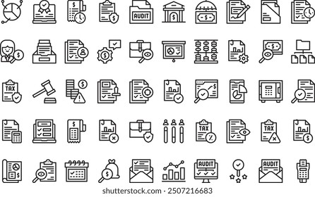 Audit icons collection is a vector illustration with editable stroke.