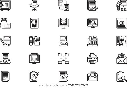 Audit icons collection is a vector illustration with editable stroke.