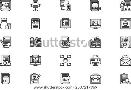 Audit icons collection is a vector illustration with editable stroke.