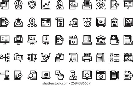 Audit icons High-Quality Vector Icons Collection with Editable Stroke. Ideal for Professional and Creative Projects.