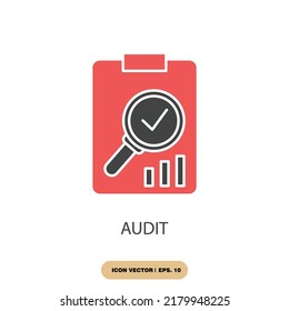 audit icons  symbol vector elements for infographic web