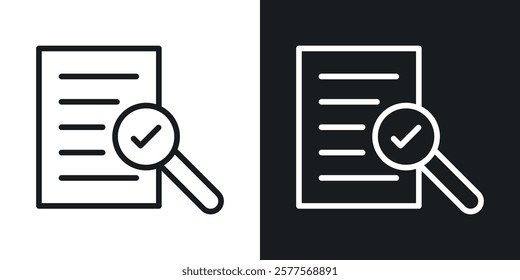 Audit icons in thin black and white stroke liner style