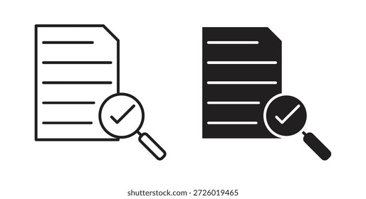 Símbolo de Vector de iconos de auditoría con trazo editable y versiones planas