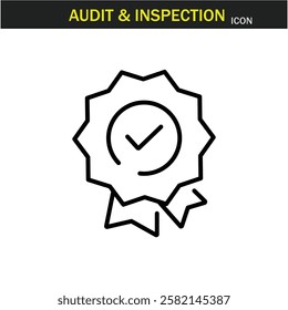 Audit and inspection outline stroke icon.editable stroke icon. Examination, testing, quality control, check, inspect, collection etc. Vector illustration. EPS10