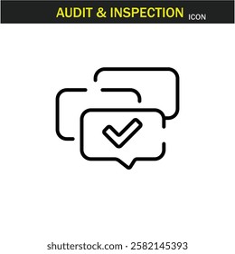 Audit and inspection outline stroke icon.editable stroke icon. Examination, testing, quality control, check, inspect, collection etc. Vector illustration. EPS10