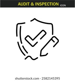 Audit and inspection outline stroke icon.editable stroke icon. Examination, testing, quality control, check, inspect, collection etc. Vector illustration. EPS10