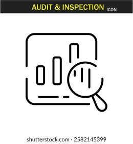 Audit and inspection outline stroke icon.editable stroke icon. Examination, testing, quality control, check, inspect, collection etc. Vector illustration. EPS10