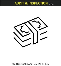 Audit and inspection outline stroke icon.editable stroke icon. Examination, testing, quality control, check, inspect, collection etc. Vector illustration. EPS10