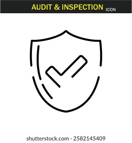 Audit and inspection outline stroke icon.editable stroke icon. Examination, testing, quality control, check, inspect, collection etc. Vector illustration. EPS10