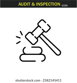 Audit and inspection outline stroke icon.editable stroke icon. Examination, testing, quality control, check, inspect, collection etc. Vector illustration. EPS10