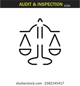 Audit and inspection outline stroke icon.editable stroke icon. Examination, testing, quality control, check, inspect, collection etc. Vector illustration. EPS10