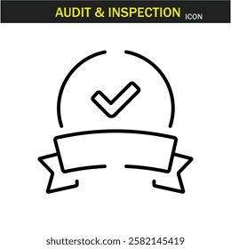 Audit and inspection outline stroke icon.editable stroke icon. Examination, testing, quality control, check, inspect, collection etc. Vector illustration. EPS10