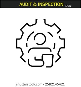 Audit and inspection outline stroke icon.editable stroke icon. Examination, testing, quality control, check, inspect, collection etc. Vector illustration. EPS10