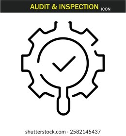 Audit and inspection outline stroke icon.editable stroke icon. Examination, testing, quality control, check, inspect, collection etc. Vector illustration. EPS10