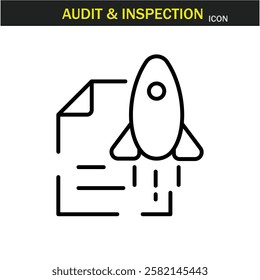 Audit and inspection outline stroke icon.editable stroke icon. Examination, testing, quality control, check, inspect, collection etc. Vector illustration. EPS10