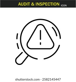 Audit and inspection outline stroke icon.editable stroke icon. Examination, testing, quality control, check, inspect, collection etc. Vector illustration. EPS10