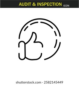 Audit and inspection outline stroke icon.editable stroke icon. Examination, testing, quality control, check, inspect, collection etc. Vector illustration. EPS10