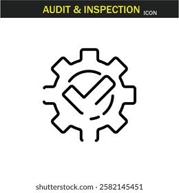 Audit and inspection outline stroke icon.editable stroke icon. Examination, testing, quality control, check, inspect, collection etc. Vector illustration. EPS10