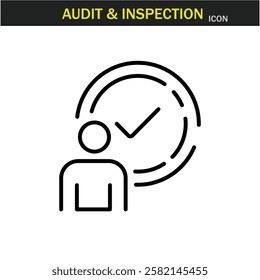 Audit and inspection outline stroke icon.editable stroke icon. Examination, testing, quality control, check, inspect, collection etc. Vector illustration. EPS10