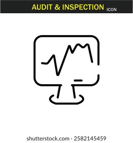 Audit and inspection outline stroke icon.editable stroke icon. Examination, testing, quality control, check, inspect, collection etc. Vector illustration. EPS10