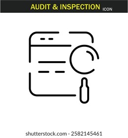 Audit and inspection outline stroke icon.editable stroke icon. Examination, testing, quality control, check, inspect, collection etc. Vector illustration. EPS10