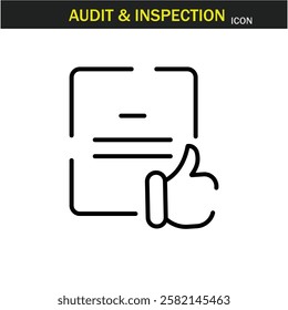 Audit and inspection outline stroke icon.editable stroke icon. Examination, testing, quality control, check, inspect, collection etc. Vector illustration. EPS10