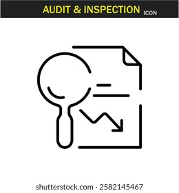 Audit and inspection outline stroke icon.editable stroke icon. Examination, testing, quality control, check, inspect, collection etc. Vector illustration. EPS10