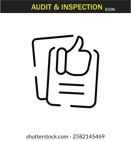 Audit and inspection outline stroke icon.editable stroke icon. Examination, testing, quality control, check, inspect, collection etc. Vector illustration. EPS10