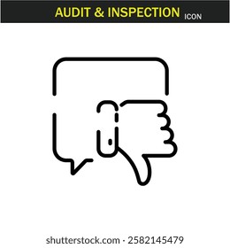 Audit and inspection outline stroke icon.editable stroke icon. Examination, testing, quality control, check, inspect, collection etc. Vector illustration. EPS10