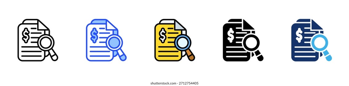 Audit Law Icon Collection With Multiple Styles
