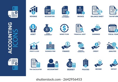 Audit Line Editable Icons set. Vector illustration in thin line modern style of inspection related icons: documentation, auditor,Audit icon set. Accounting line icons collection.
