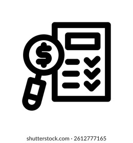 audit line icon. Clean and minimalist vector icon for websites, mobile apps, presentations, and logos. Fully scalable and customizable for any project.