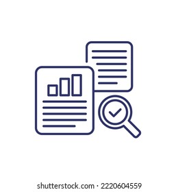 audit line icon on white