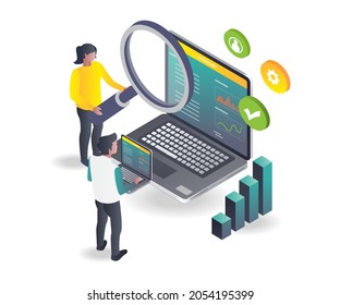 Audit Logging and Monitoring in isometric illustration