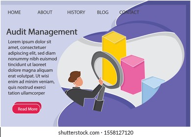 Audit management template concept. Creative idea design. Flat vector illustration use for web page.