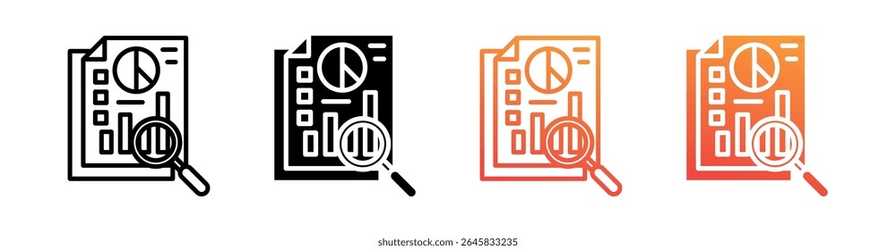 Auditoría Multi Style Icon Set Vector