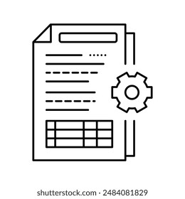 auditoría de procesos operativos y sistemas de control interno icono de línea Vector. auditoría de procesos operativos y sistemas de control interno signo.